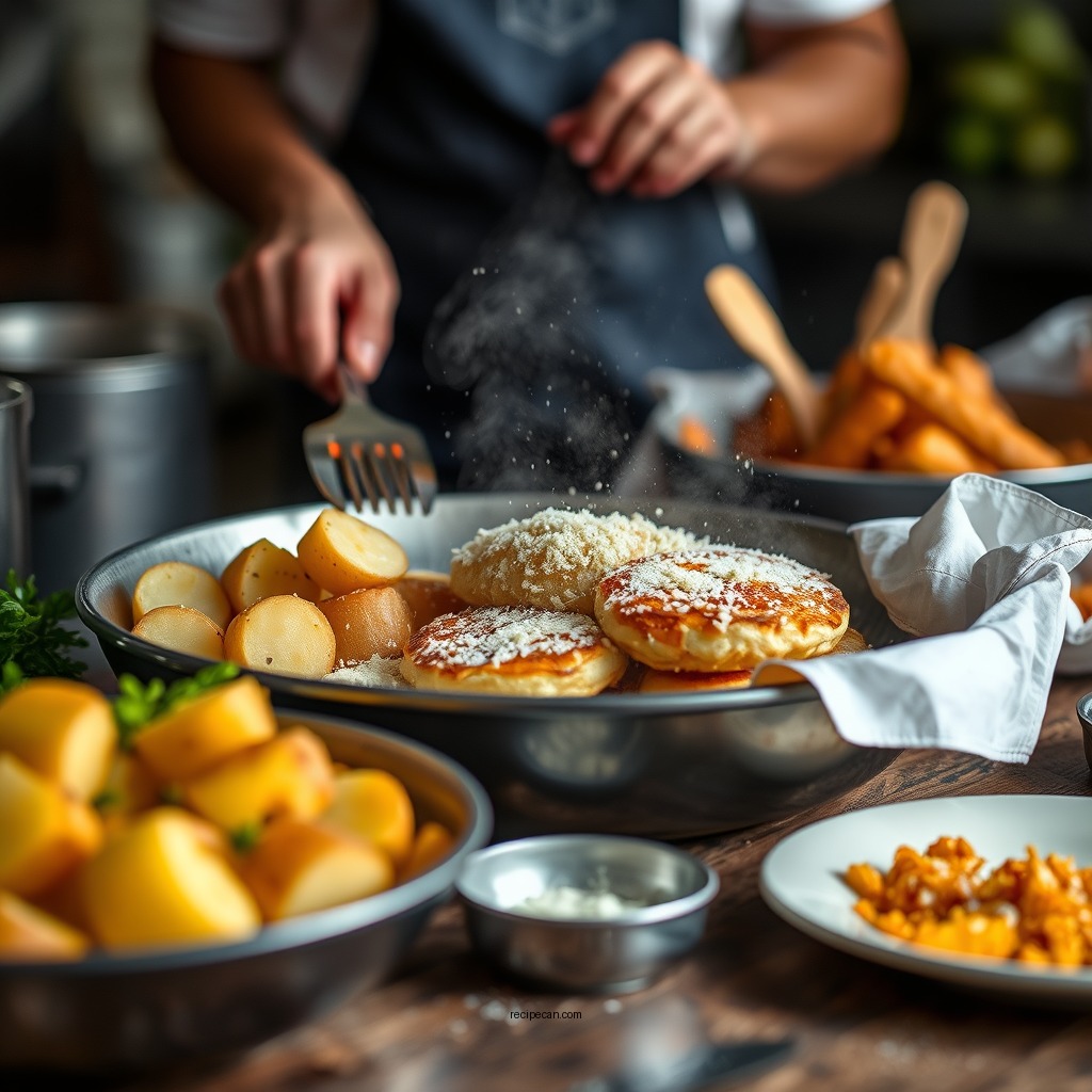 Preparing the Potatoes - potato pancakes recipe