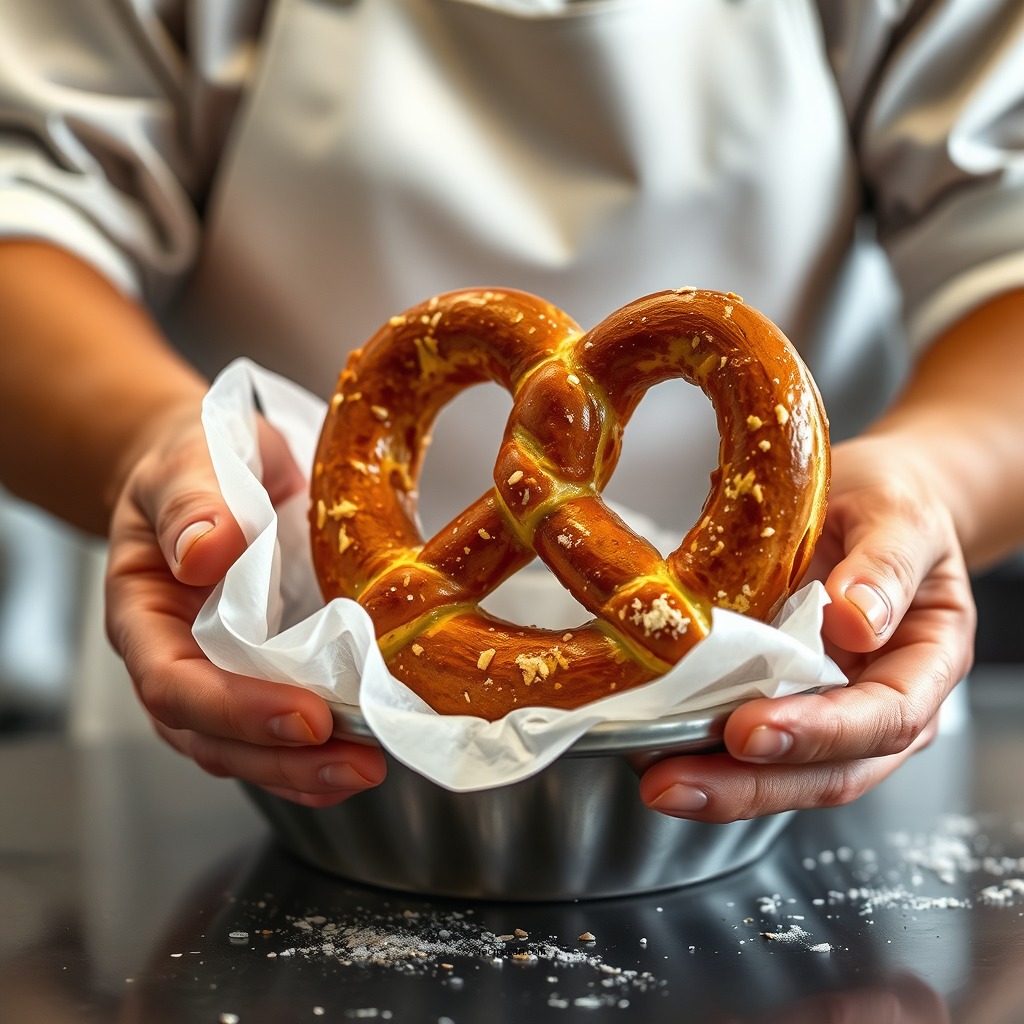 Preparing the Pretzel Bread - pretzel bread pudding recipe