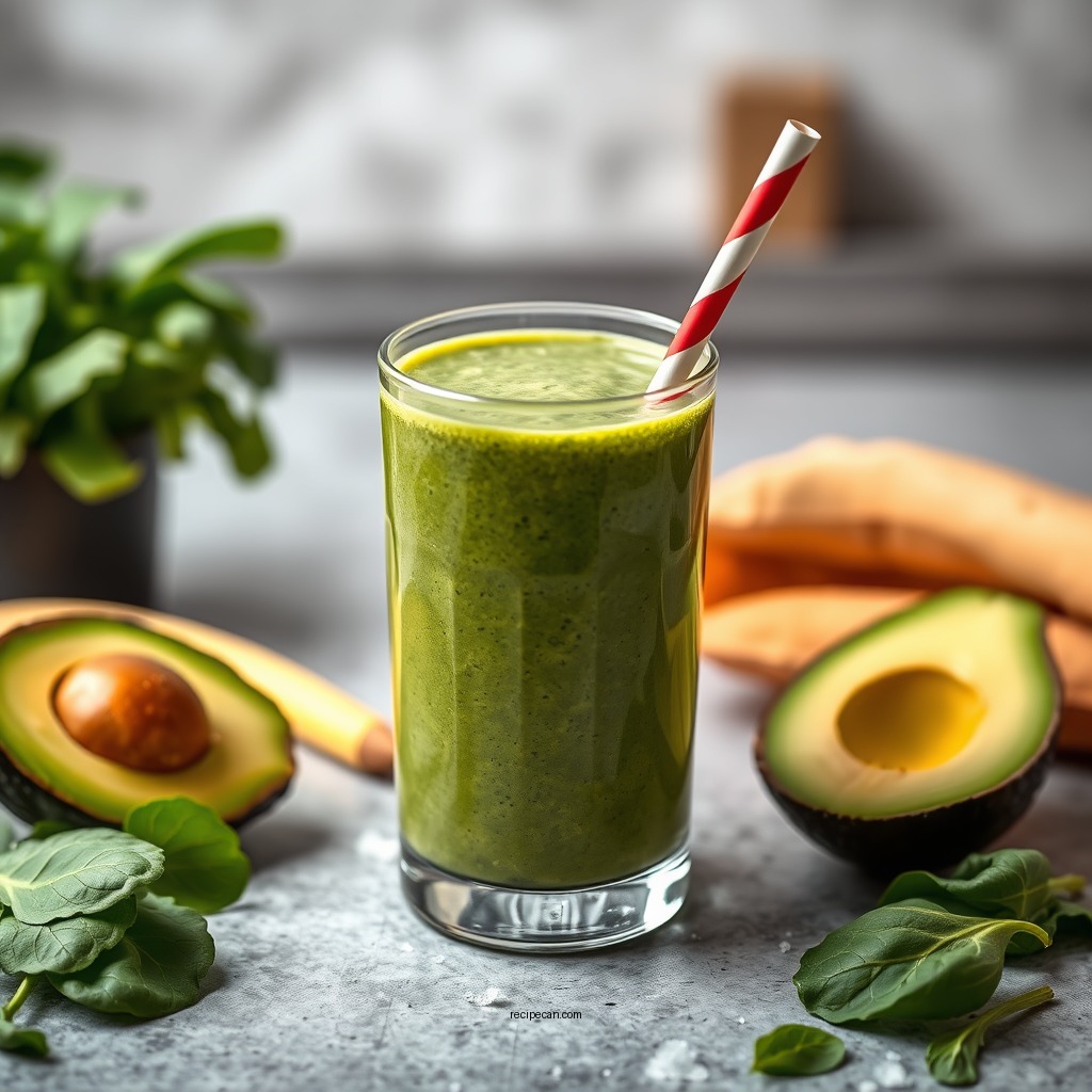 Green Spinach and Avocado Smoothie - protein shake smoothie recipes