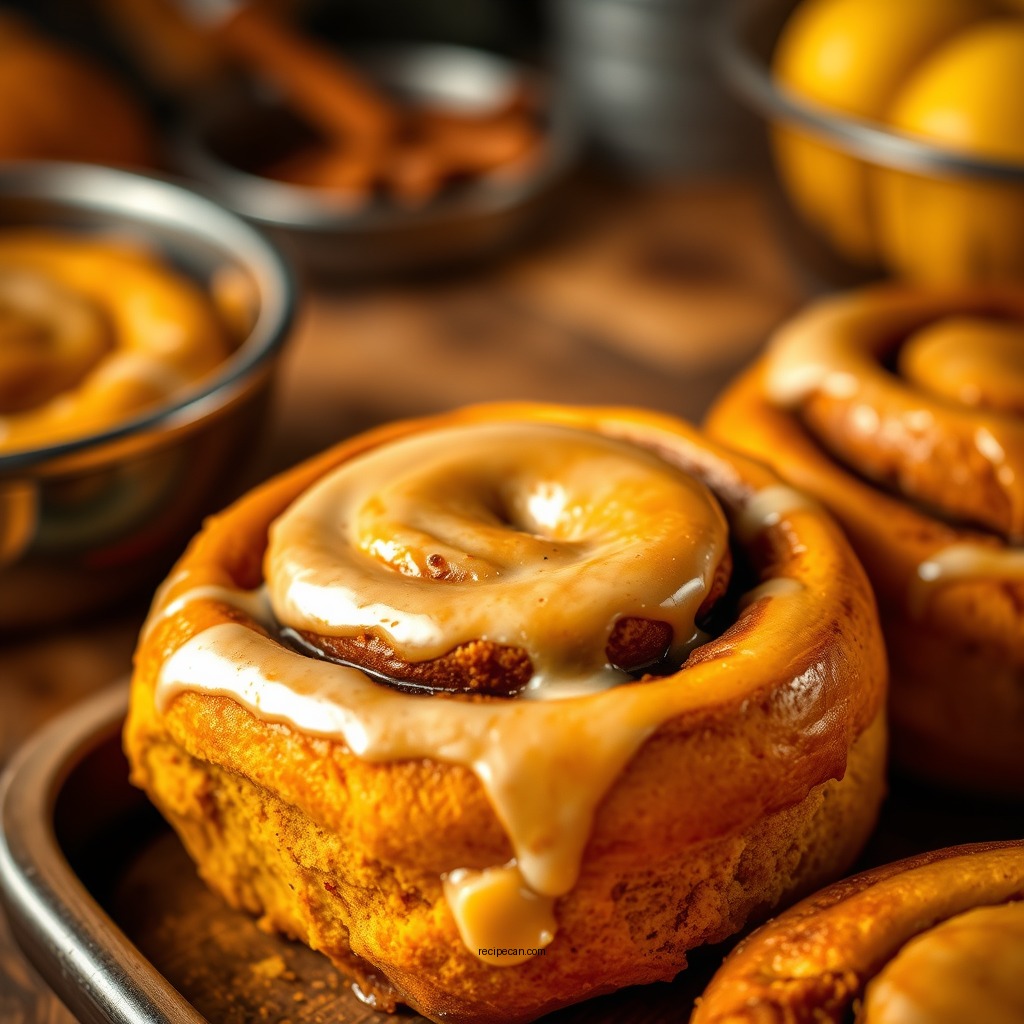 Making the Filling - pumpkin cinnamon rolls recipe