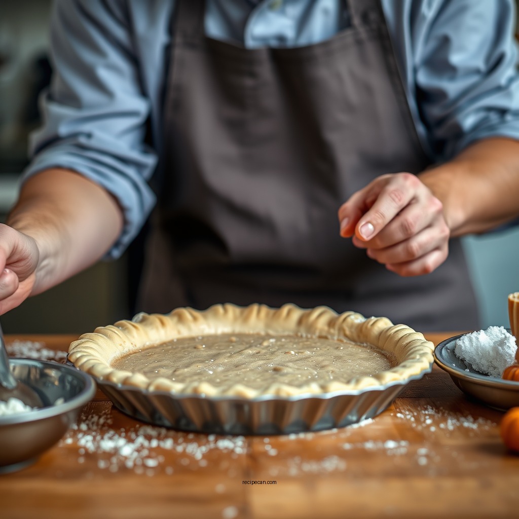 Preparing the Crust - pumpkin ice cream pie recipe
