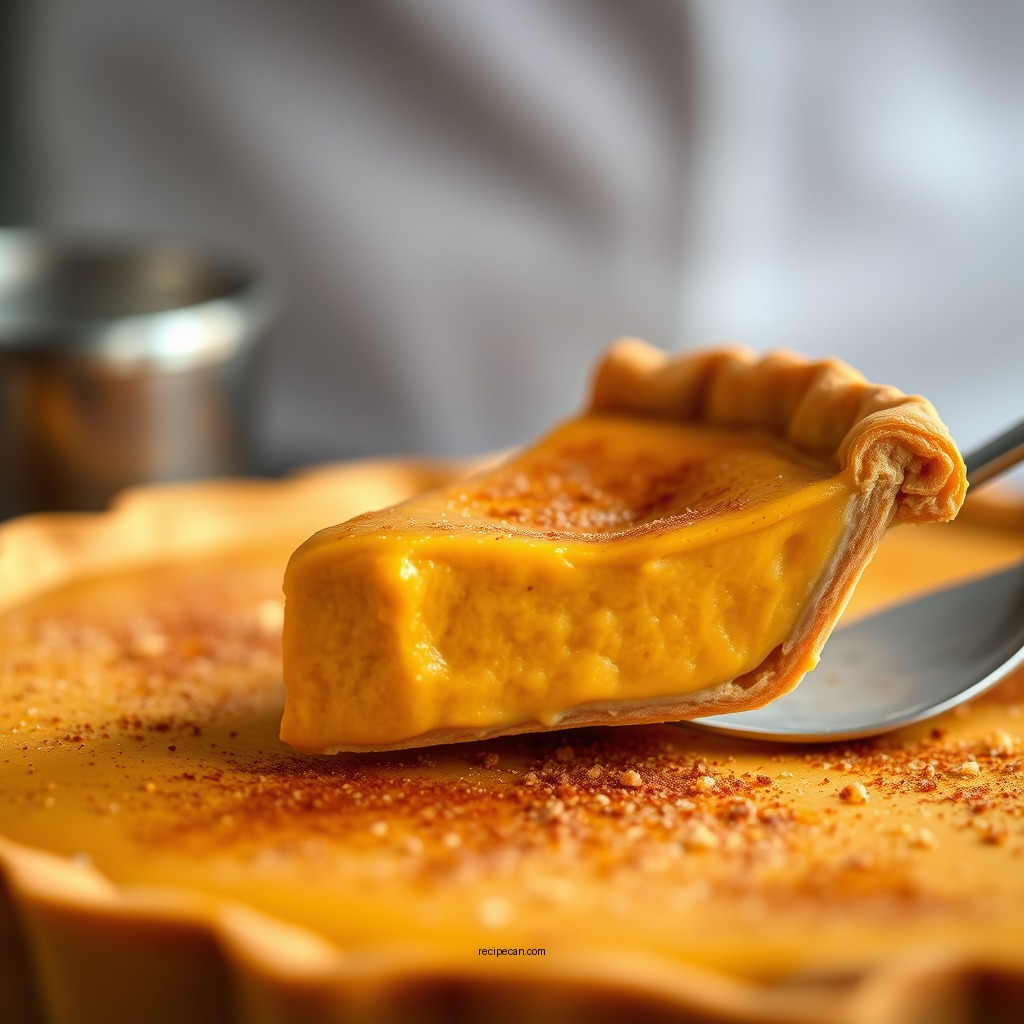 Making the Custard Filling - pumpkin pie recipe custard