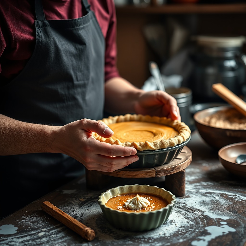 Preparing the Crust - pumpkin pie recipe custard