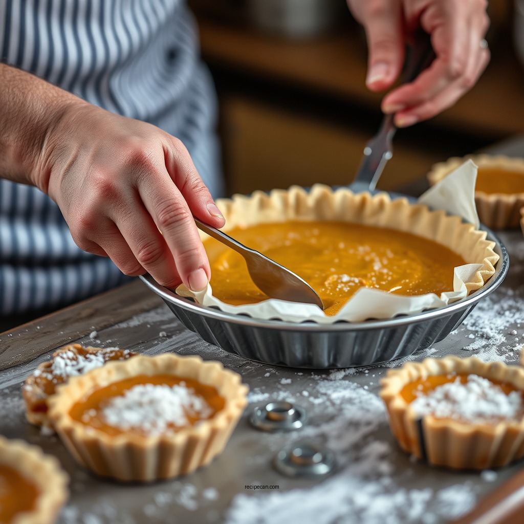 Preparing the Crust - pumpkin tarts recipe