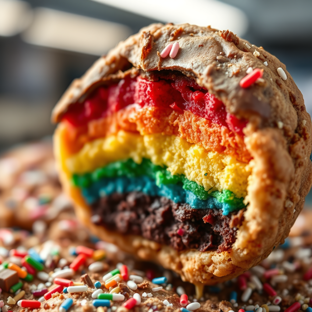 Creating the Rainbow Layers - rainbow cookie recipe