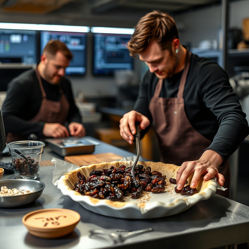 Preparing the Raisin Filling - raisin pie recipe