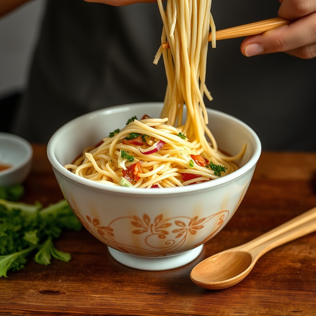 Preparing the Ramen Noodles - ramen coleslaw recipe
