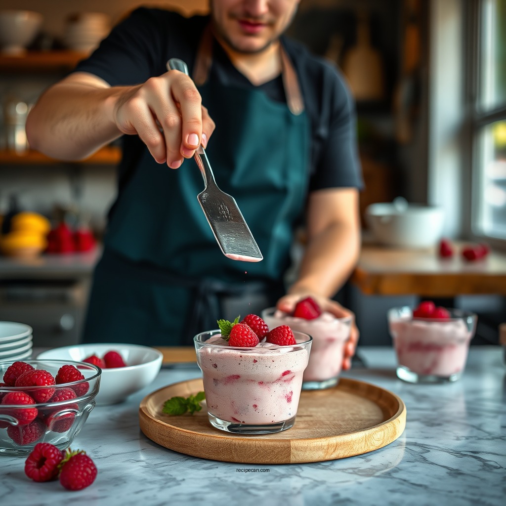 Step-by-Step Preparation - raspberry mousse recipe