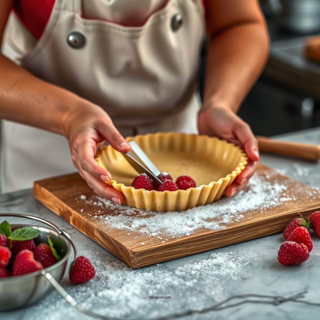 Preparing the Tart Crust - raspberry tarts recipe
