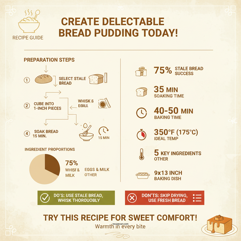 recipe bread pudding with caramel sauce - Data Infographic and Statistics