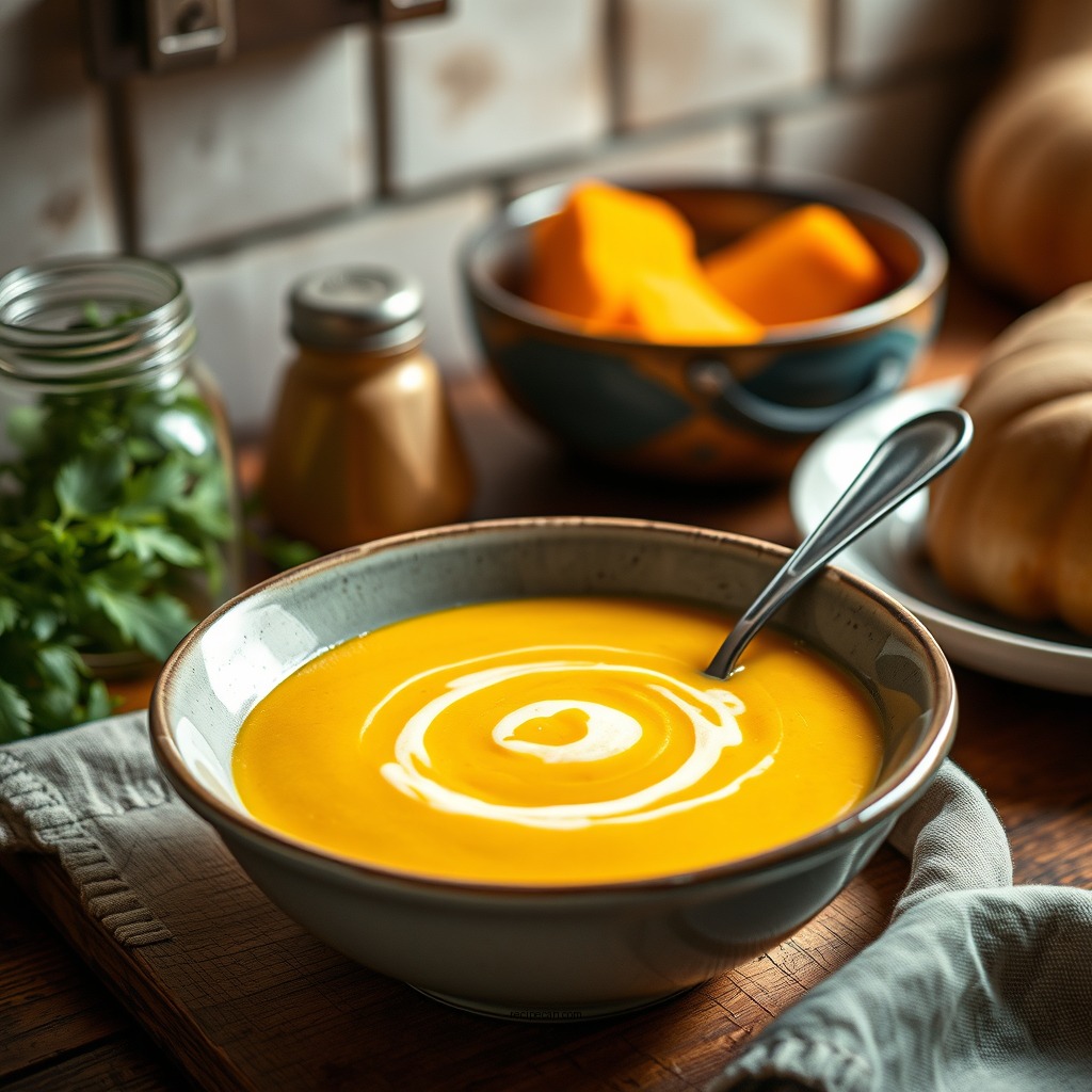Creamy Butternut Squash Soup - recipe butternut squash