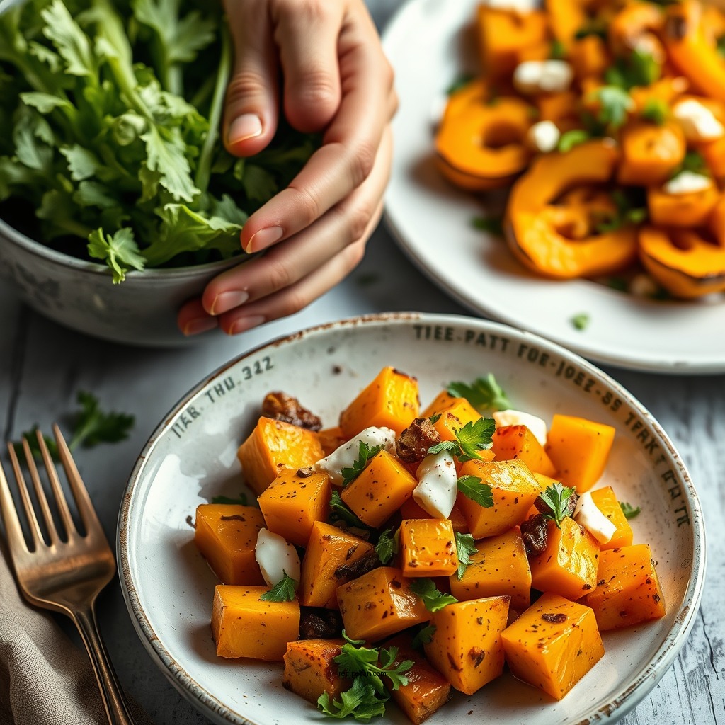 Roasted Butternut Squash Salad - recipe butternut squash