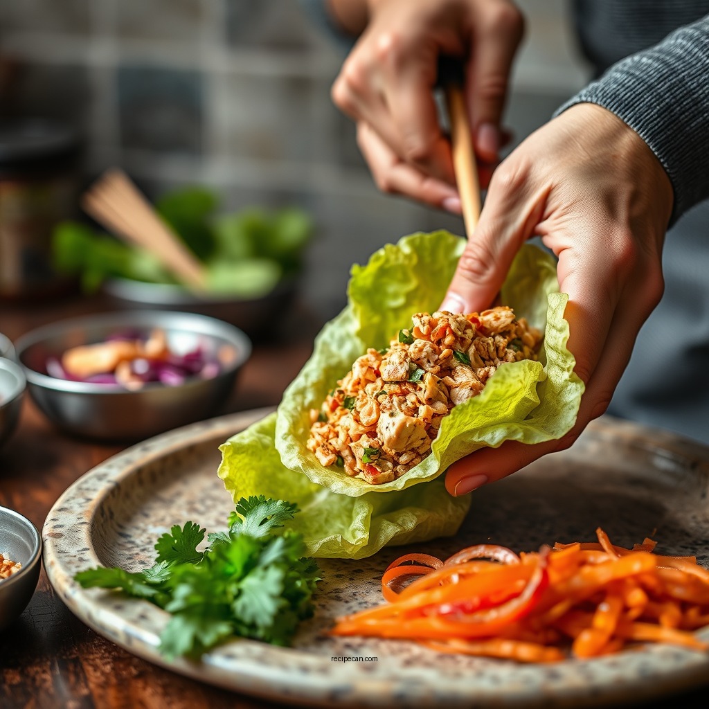 Preparing the Chicken Filling - recipe chicken lettuce wraps