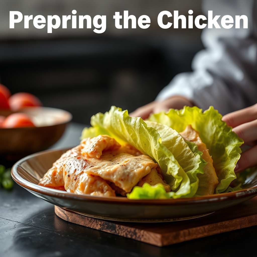 Preparing the Chicken - recipe chicken wraps lettuce