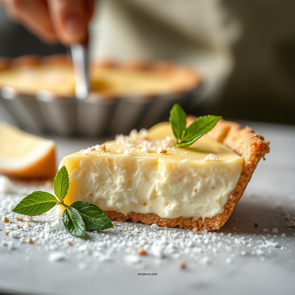 Making the Coconut Custard Filling - recipe coconut custard pie