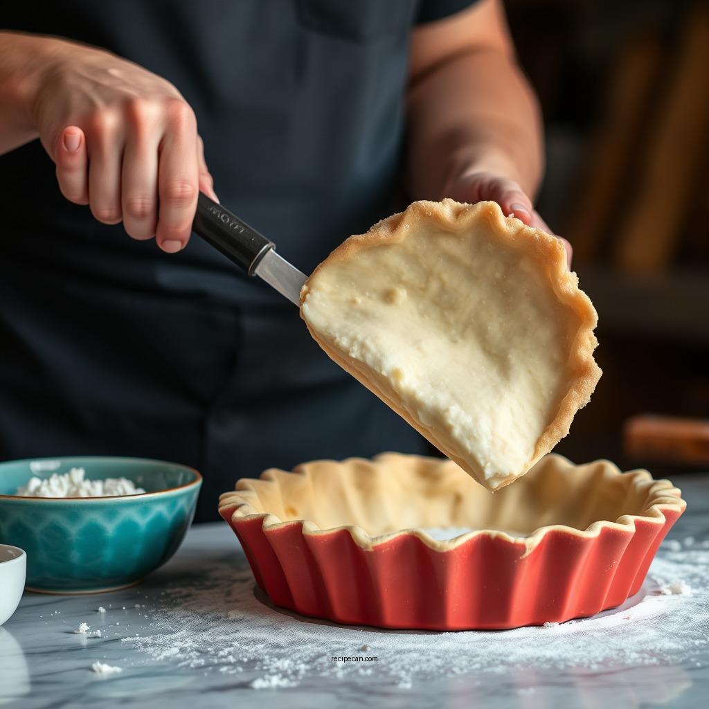 Preparing the Pie Crust - recipe coconut custard pie