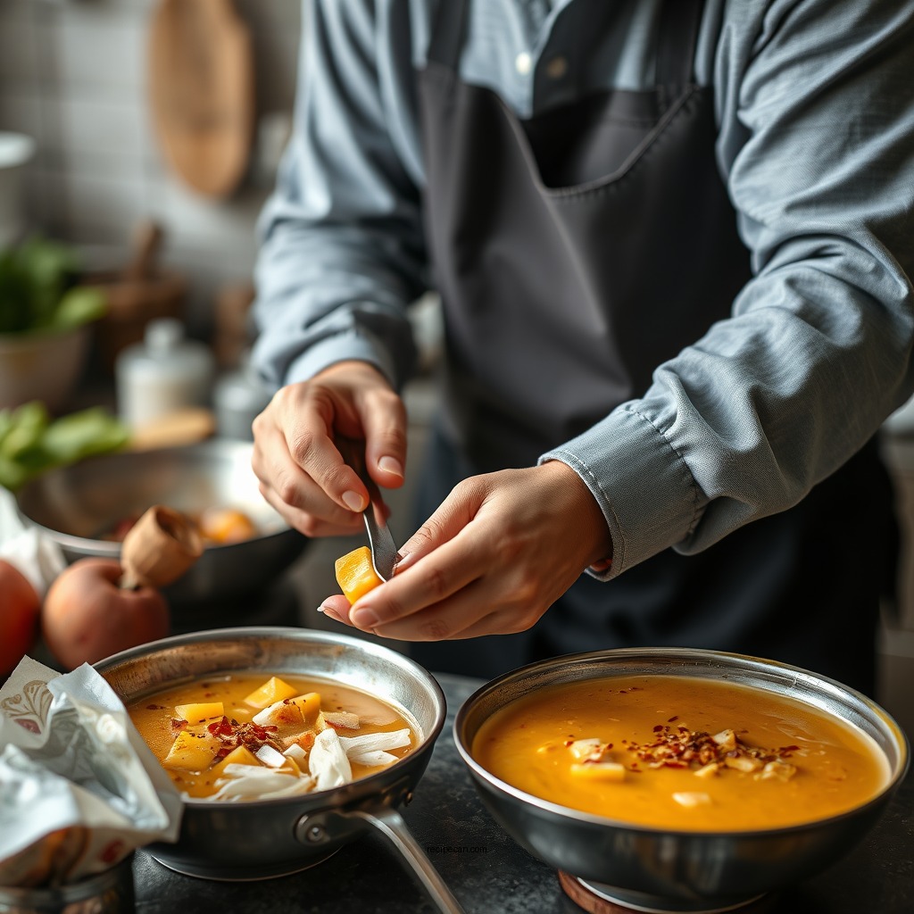 Preparation Steps - recipe cold peach soup