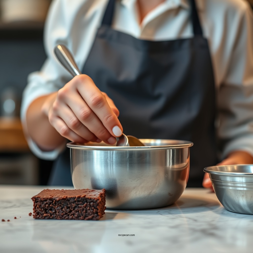 Preparing the Brownie Batter - recipe cosmic brownies