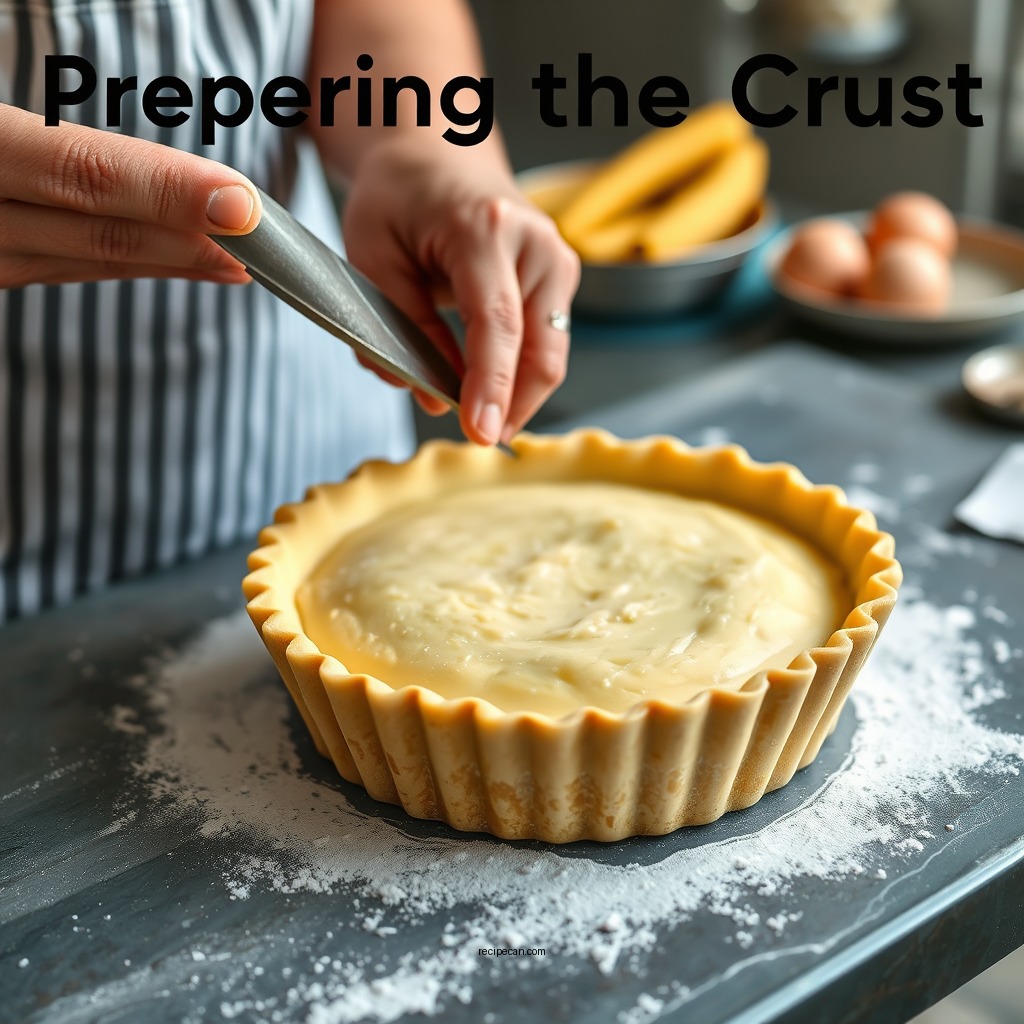 Preparing the Pie Crust - recipe egg custard pie