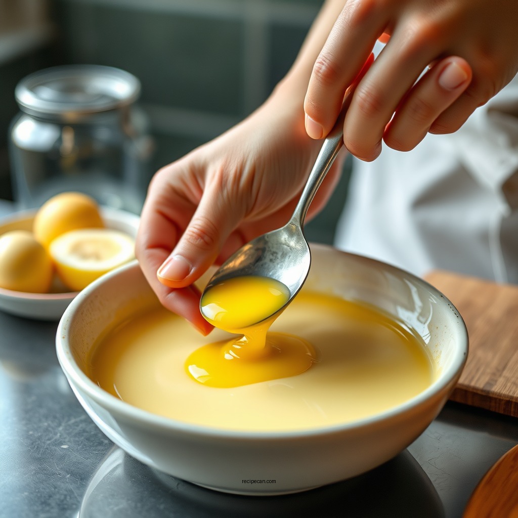 Preparing the Egg Yolks - recipe egg yolk custard