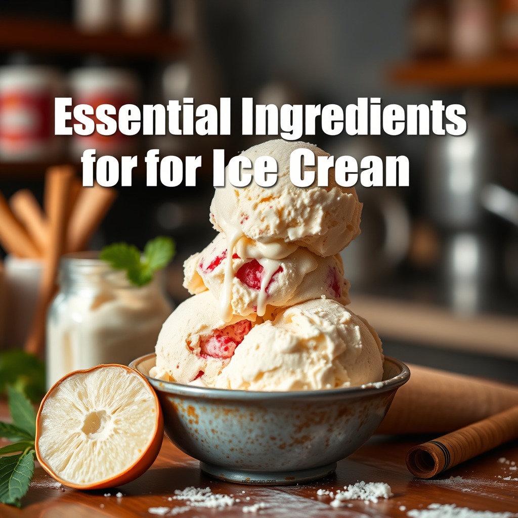Essential Ingredients for Ice Cream - recipe for 4 quart ice cream maker