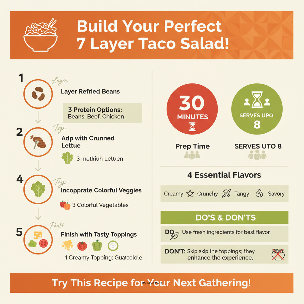 recipe for 7 layer taco salad - Data Infographic and Statistics