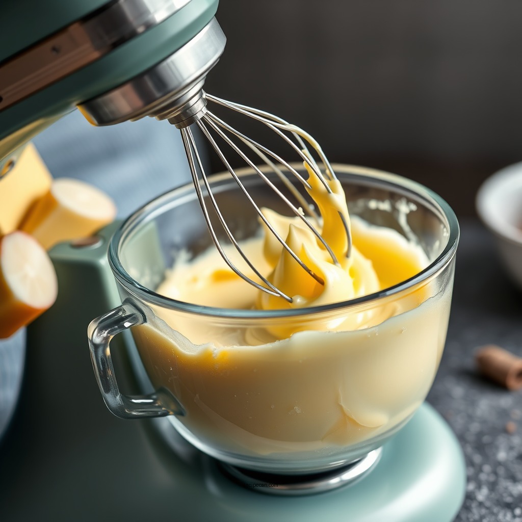 Mixing the Custard Filling - recipe for a coconut custard pie