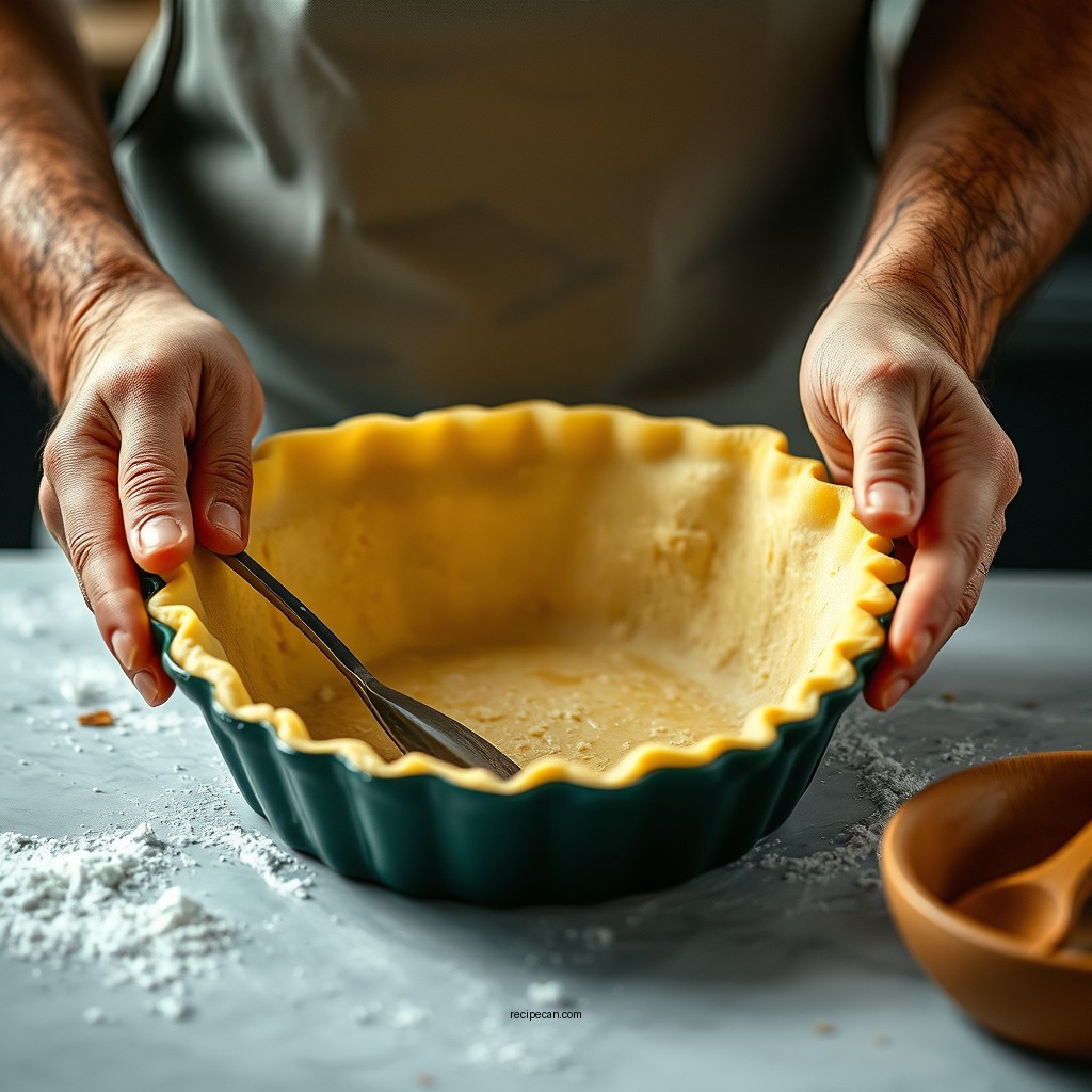 Preparing the Pie Crust - recipe for a coconut custard pie