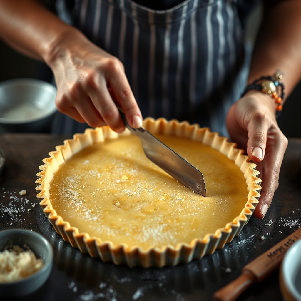 Preparing the Tart Crust - recipe for a custard tart