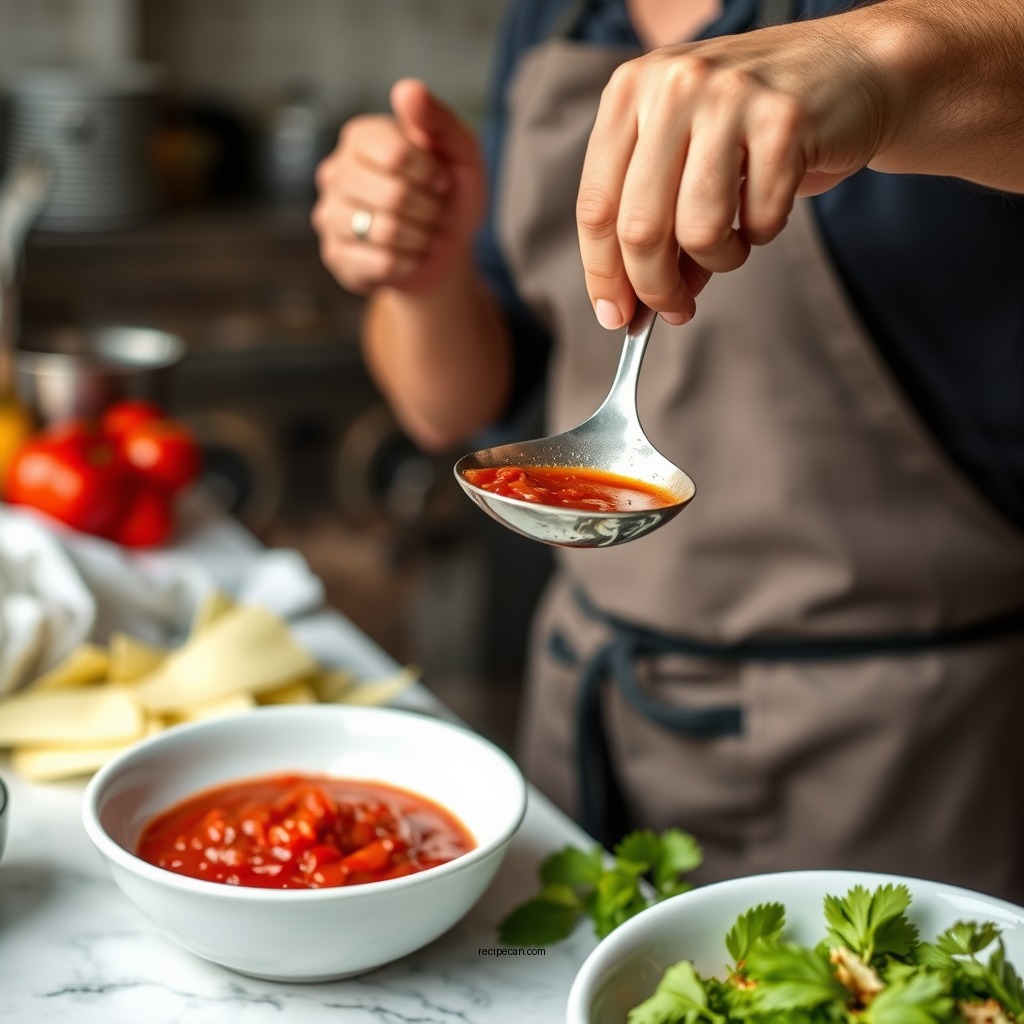 Step-by-Step Preparation - recipe for a marinara sauce
