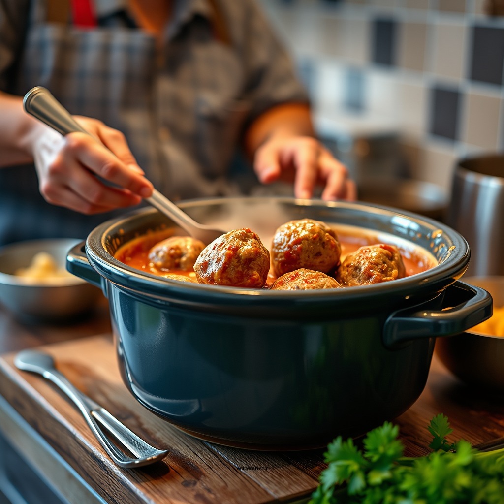 Preparing the Meatballs - recipe for albondigas soup crock pot