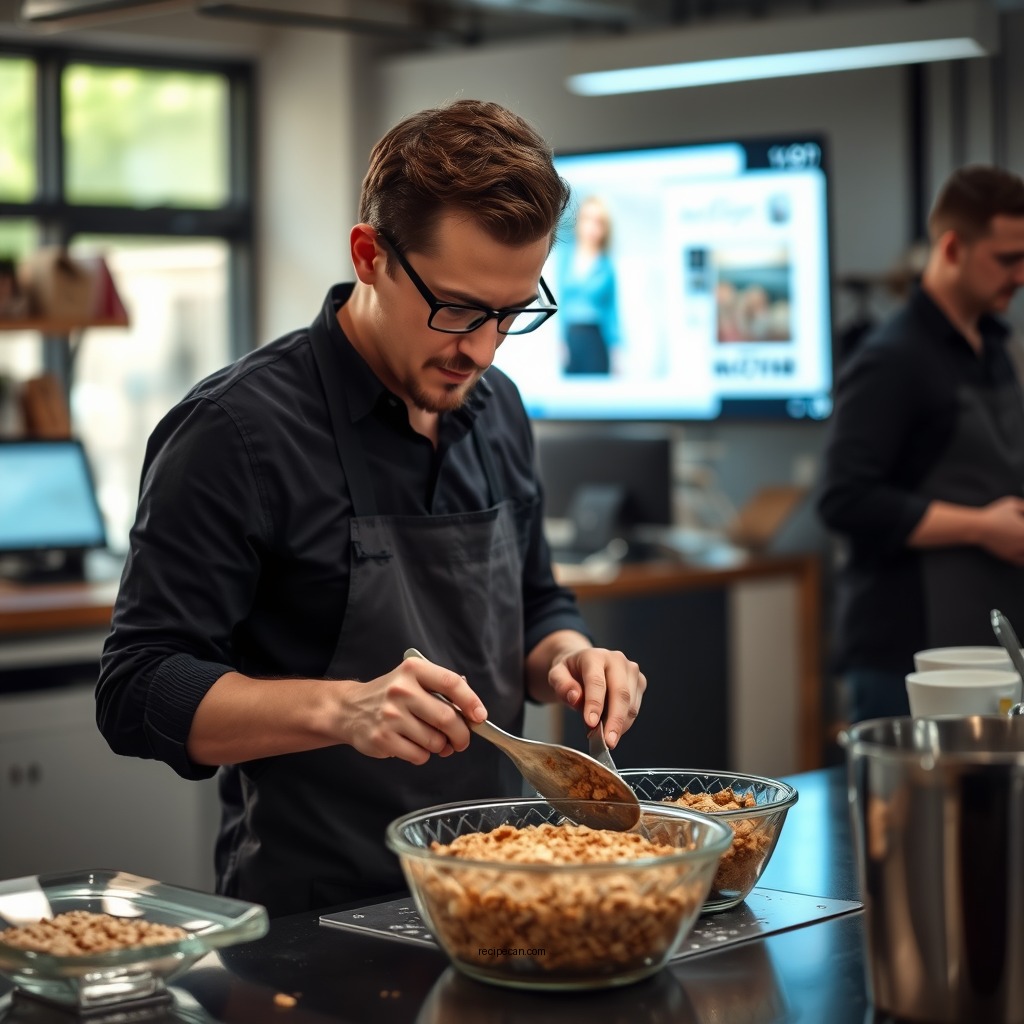 Preparing the Apple Filling - recipe for apple crumble using oats
