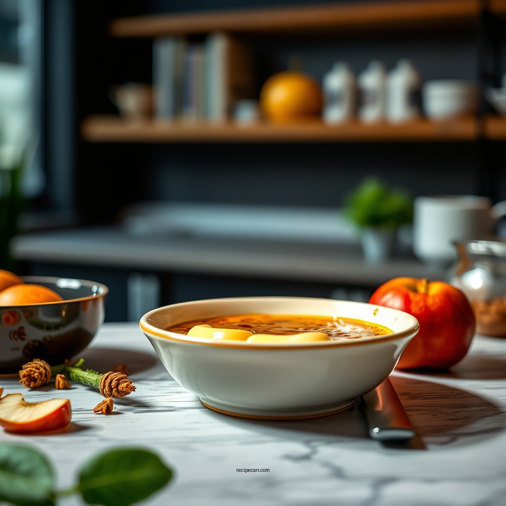 Assembling the Dish - recipe for apple custard