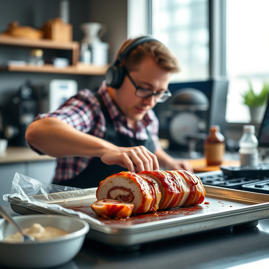 Preparation Steps - recipe for bacon wrapped pork tenderloin