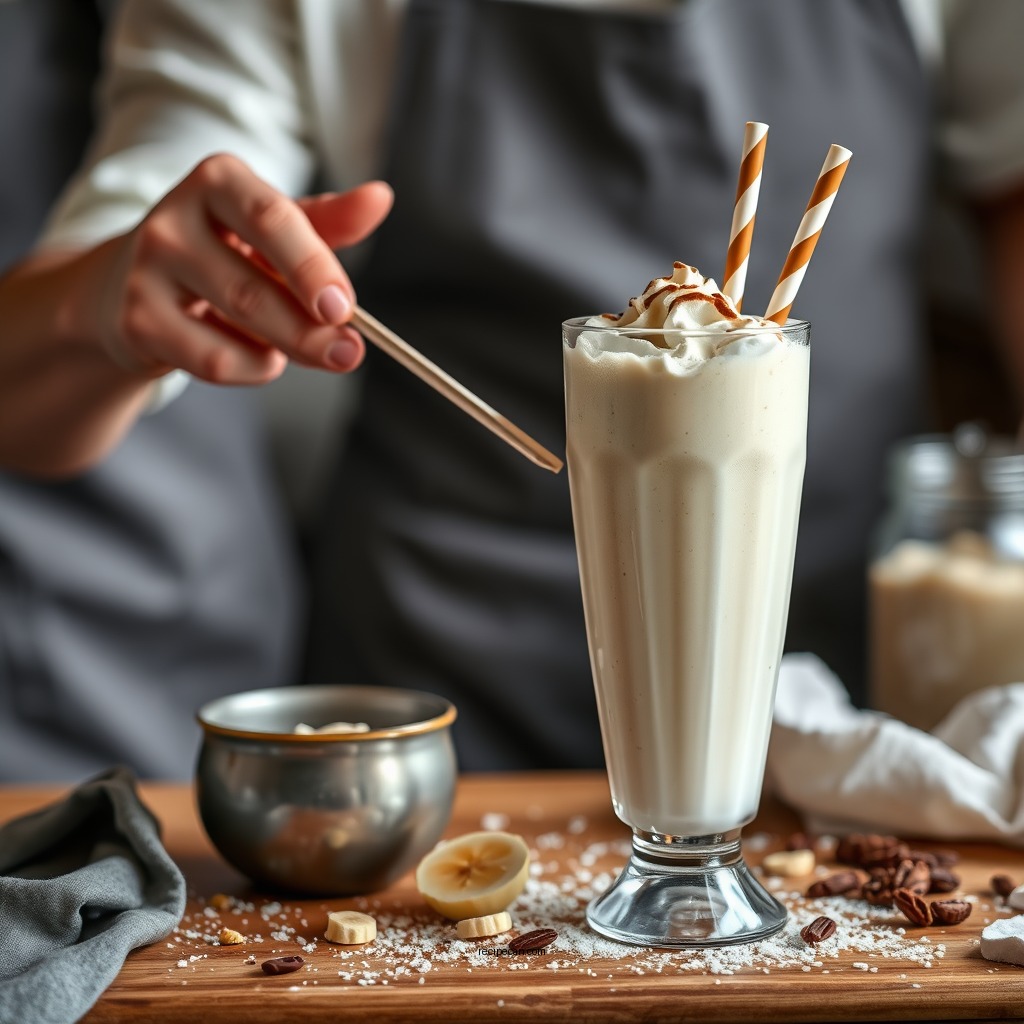 Preparing the Milkshake Base - recipe for banana milkshake without ice cream