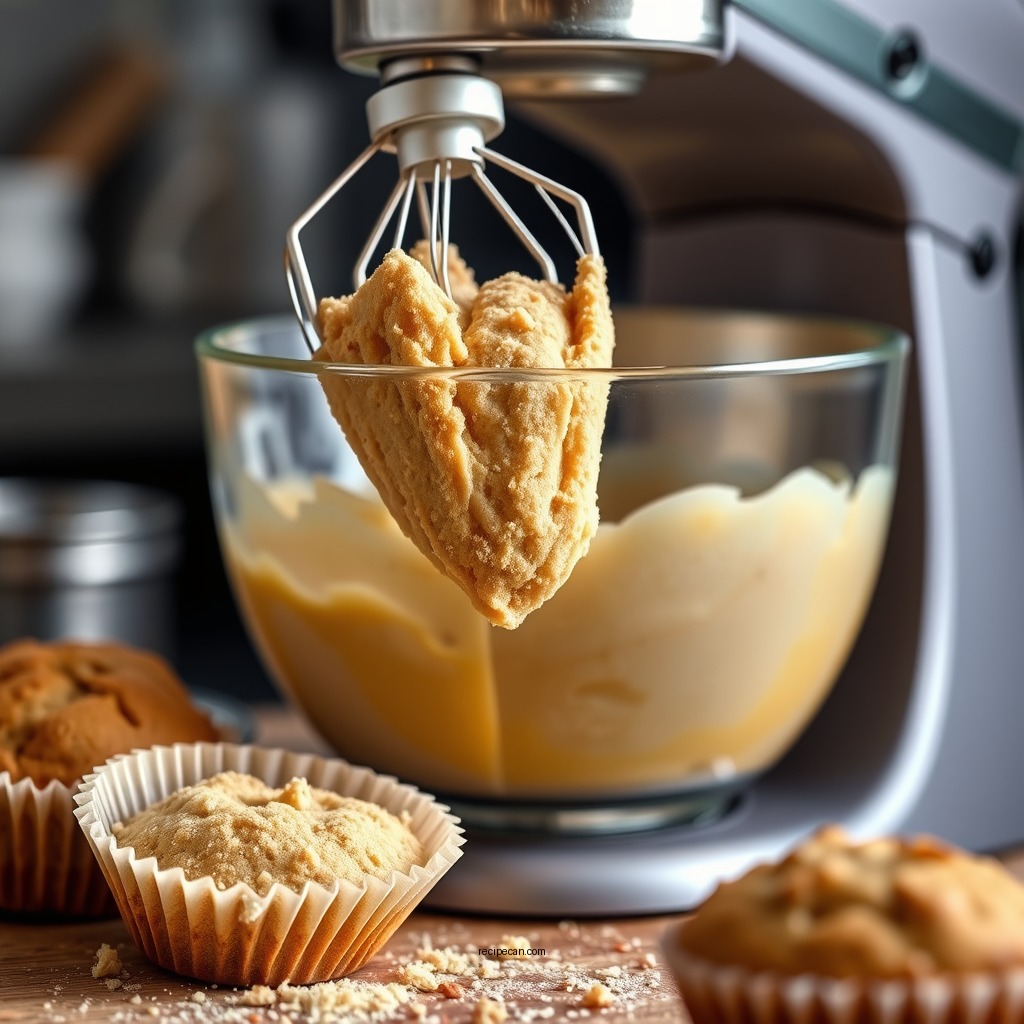 Mixing the Batter - recipe for banana muffins