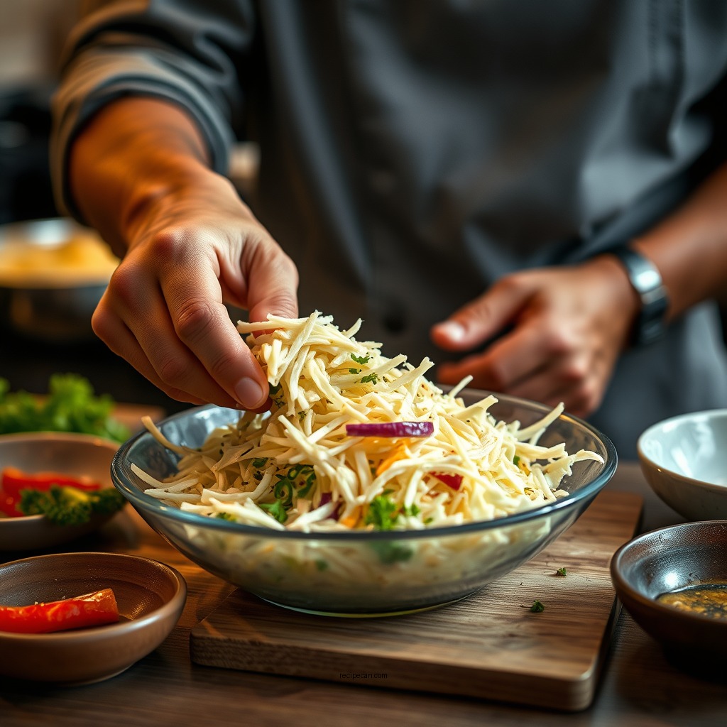 Step-by-Step Preparation - recipe for basic coleslaw