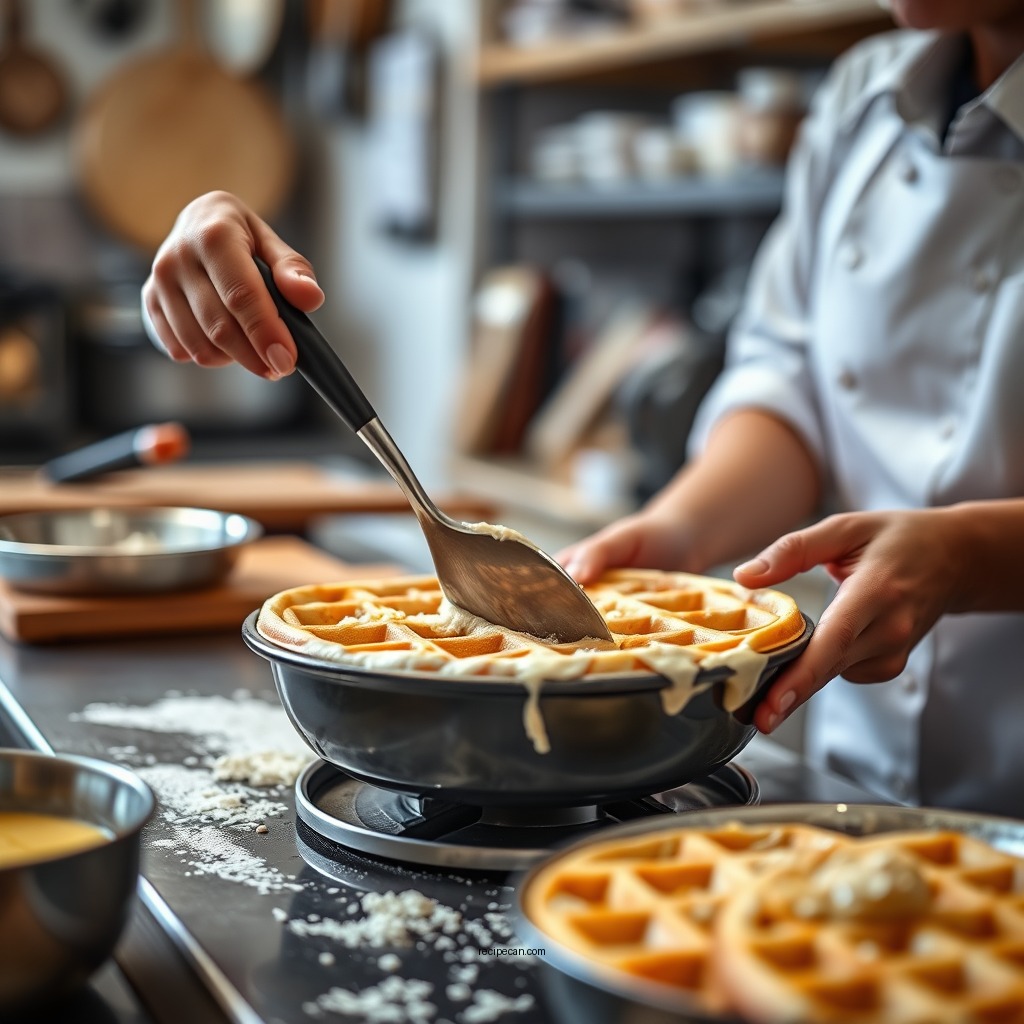 Preparing the Batter - recipe for bisquick waffles