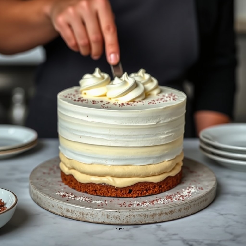 Preparing the Cake Layers - recipe for black tie mousse cake
