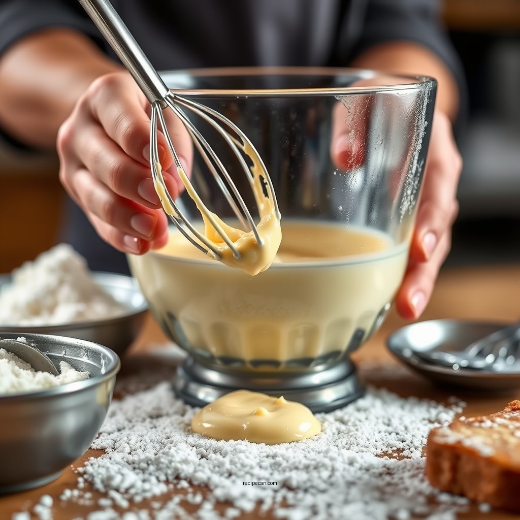 Making the Custard Mixture - recipe for bread pudding custard