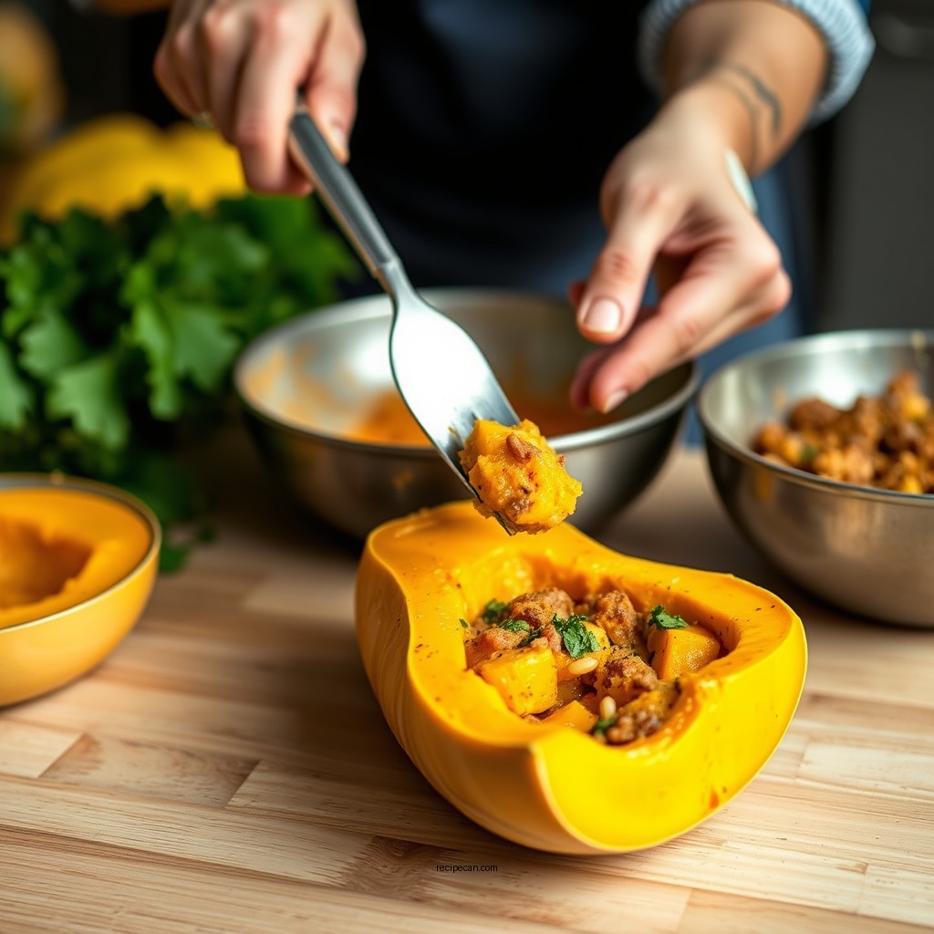 Preparing the Butternut Squash - recipe for butternut squash casserole