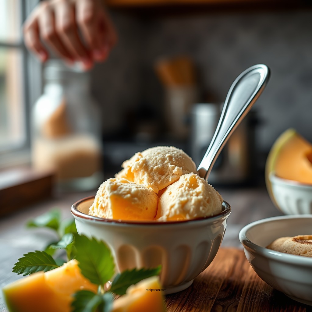 Ice Cream Maker Instructions - recipe for cantaloupe ice cream
