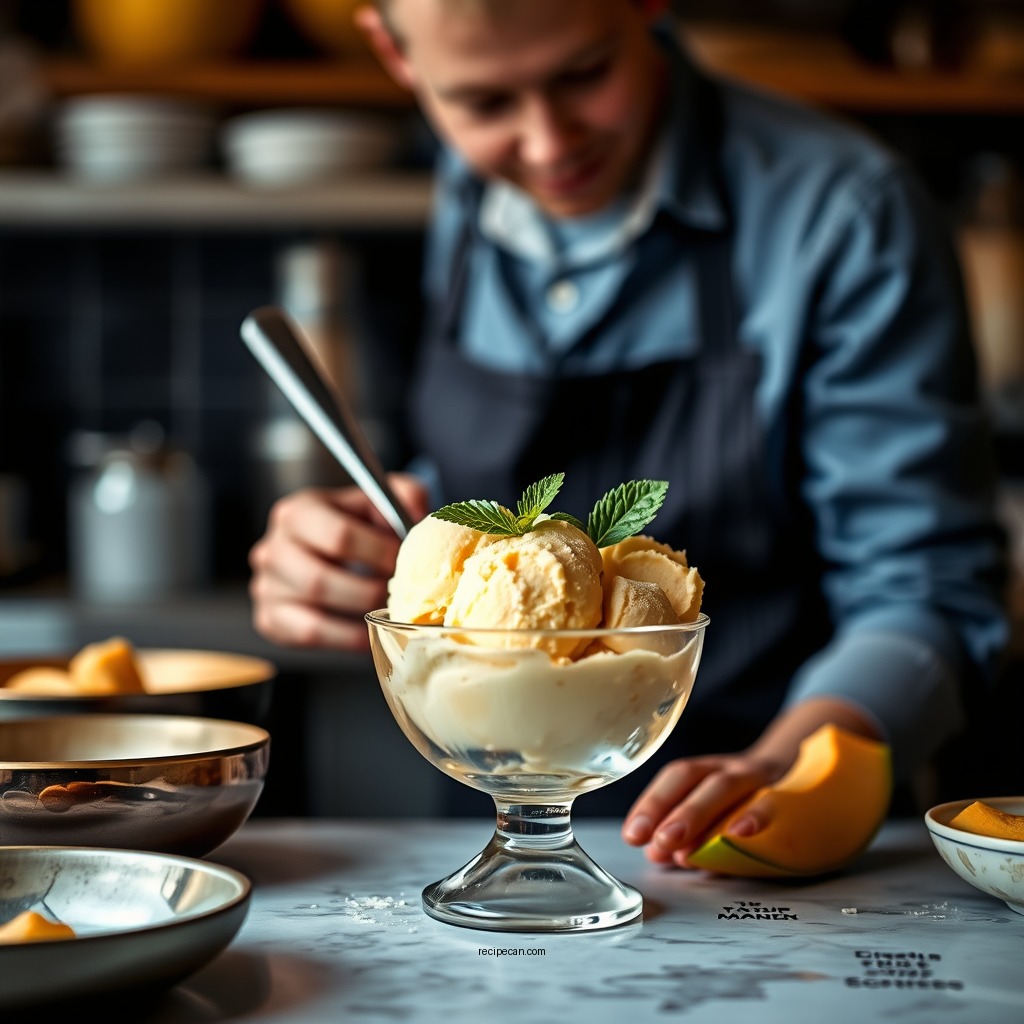 Preparation Steps - recipe for cantaloupe ice cream