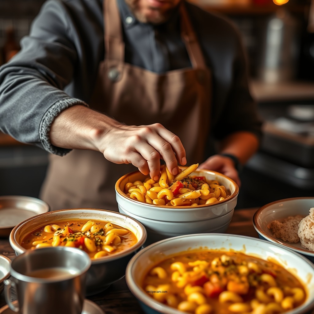 Preparation Steps - recipe for cheeseburger macaroni soup
