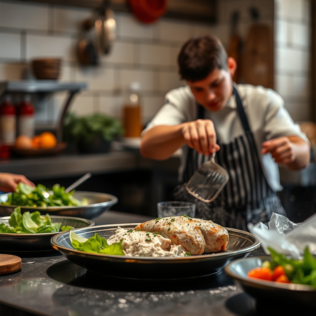 Preparing the Chicken - recipe for chicken wrap