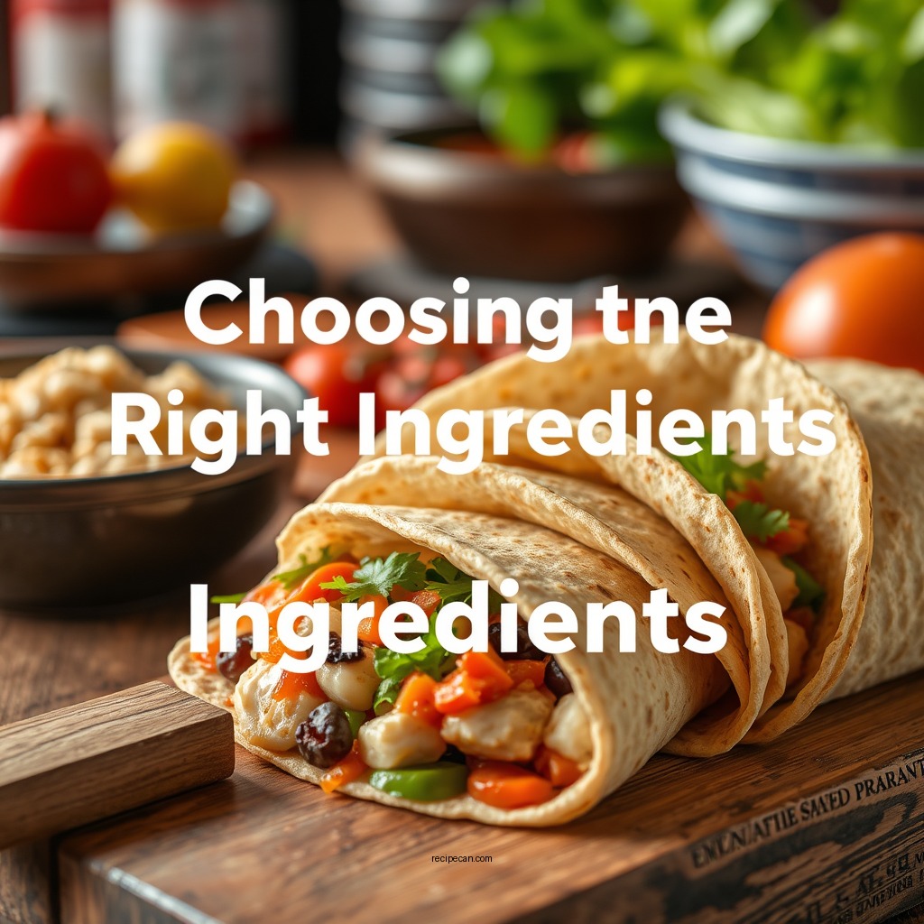 Choosing the Right Ingredients - recipe for chicken wraps