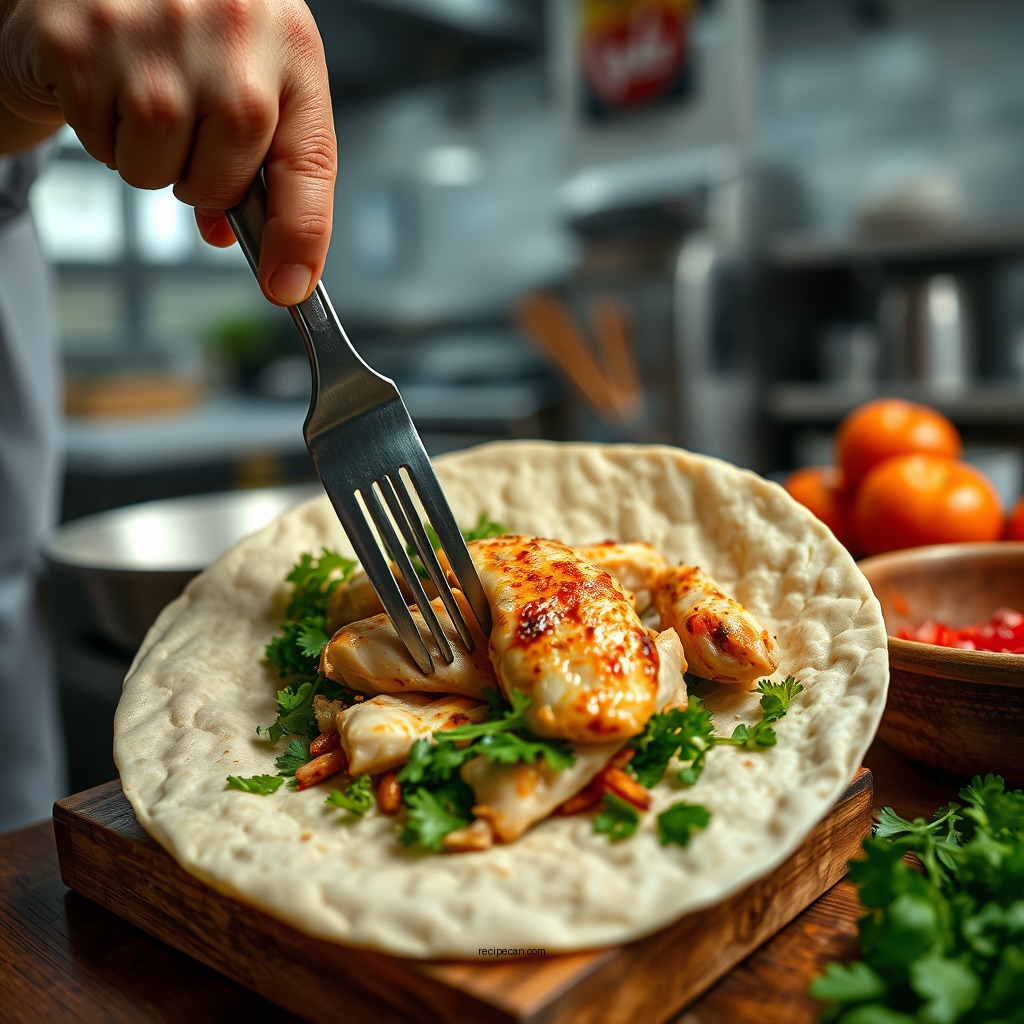 Preparing the Chicken - recipe for chicken wraps