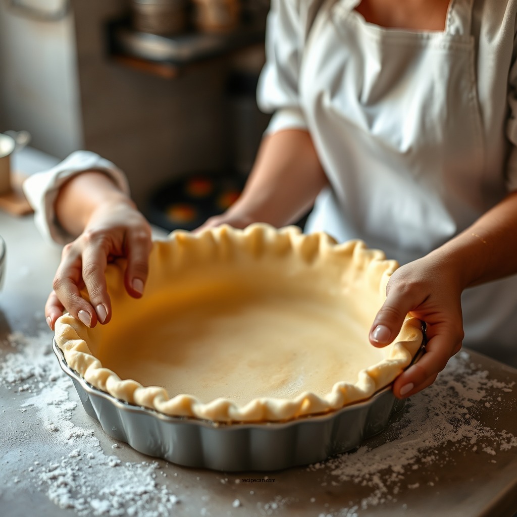 Preparing the Pie Crust - recipe for coconut custard pie