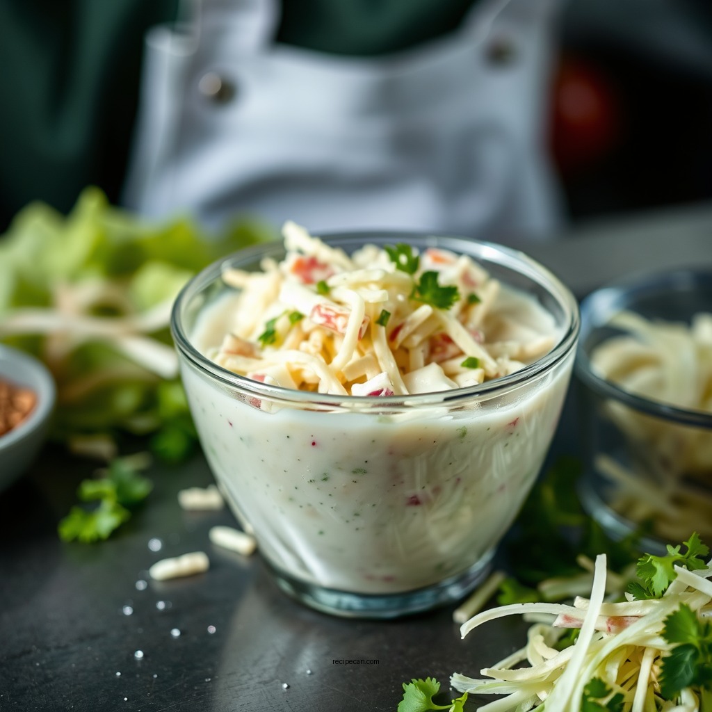 Preparing the Dressing - recipe for coleslaw dressing