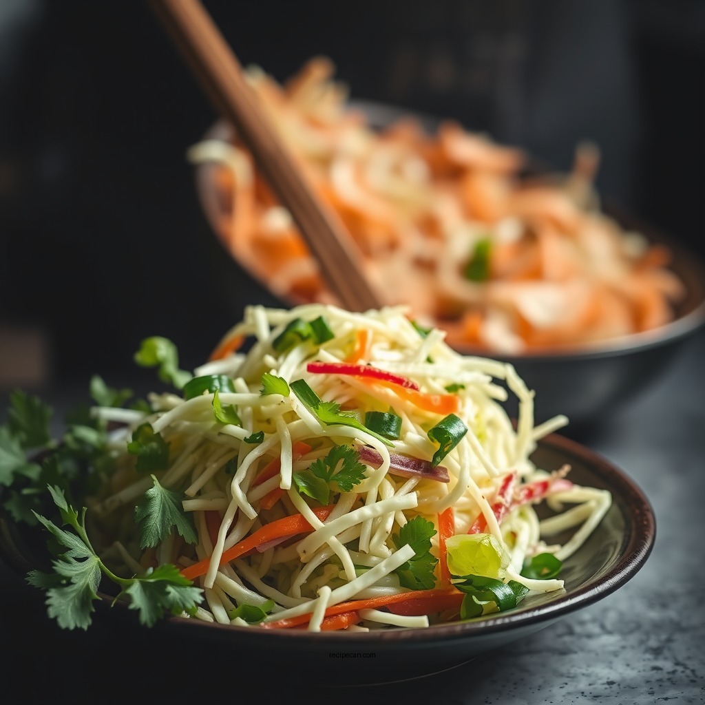 Preparing the Vegetables - recipe for coleslaw salad